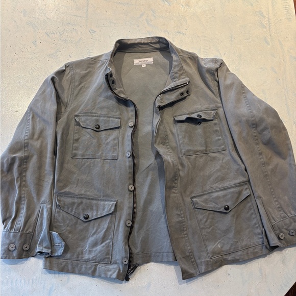 Gustin Men's Large 13.5 oz FIELD JACKET - WAXED CHARCOAL - Picture 2 of 5